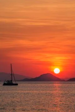 Sunset on Flores Stock Photos