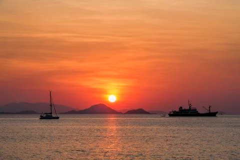 Sunset on Flores Stock Photos