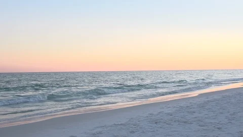 Sunset Florida Beach Water Waves Stockbeeldmateriaal 85524644