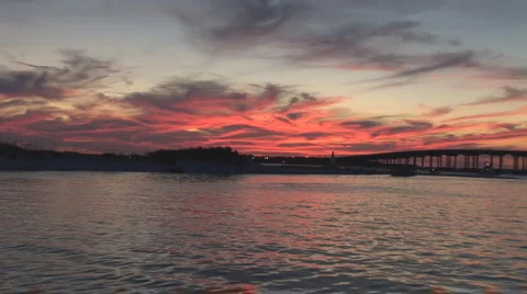 Sunset Florida Bridge 库存影片 1159696