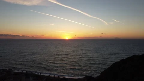 Sunset fly 4k footage Stock Footage 155185587
