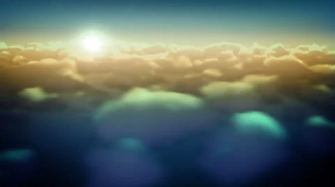 Sunset Flying Over Clouds Stock Footage 43276798