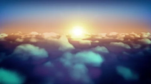 Sunset Flying Over Clouds Stock Footage 43277256