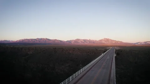 Sunset Flying over the Rio Grande Gorge Stock Footage 194181785