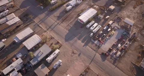 Sunset flyover of Bombay Beach Video stock 276854582