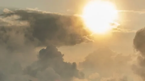 Sunset fog and clouds high altitude HD Stock Footage 41001706