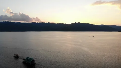 Sunset footage from drone over ocean Stock Footage 106292340