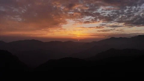 Sunset footage recorded by drone Stock Footage 124422742