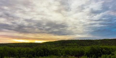 Sunset in the forest Foto stock