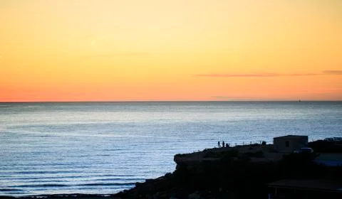 Sunset in Formentera beach Stock Photos