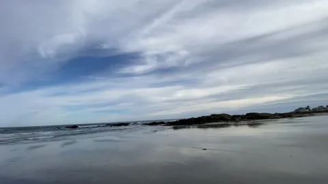 Sunset at Fortune Rocks Beach in Biddeford, Maine Stock Footage 168755151