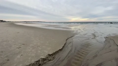 Sunset at Fortune Rocks Beach in Biddeford, Maine Stock Footage 168755449