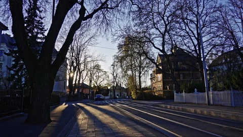 Sunset at frogner in Oslo Stock Footage 266760139