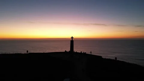 Sunset in front of church Stock Footage 280262914