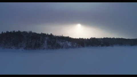 Sunset at Frozen Lake2 Video stock 101405554