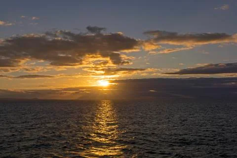Sunset in the galapagos islands 스톡 사진