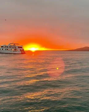Sunset in Galapagos Stock Photos