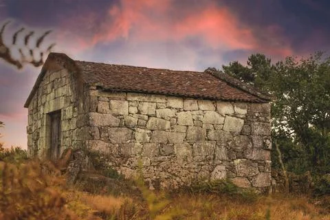 Sunset in galicia Stock Photos