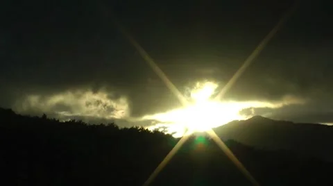 Sunset, game of colour clouds. Time lapse Видео 8559593