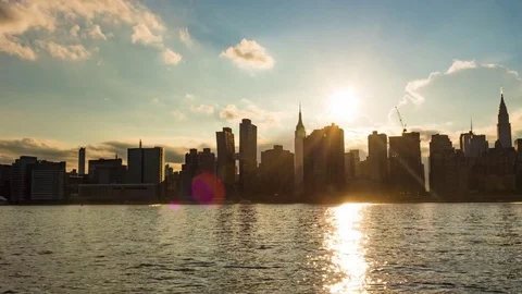 Sunset at Gantry Park NYC Stock Footage 82909277