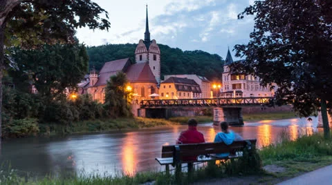 Sunset in Gera Timelapse Stock Footage 24373614