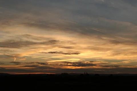 Sunset Germany with clouds. Timelapse Stock Footage 111672695