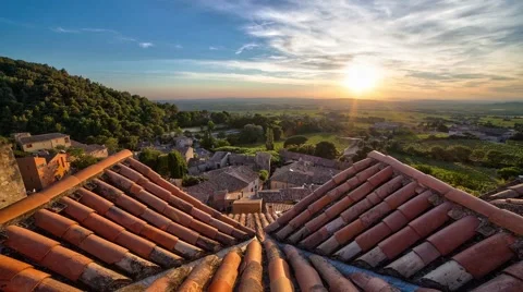 Sunset on Gigondas Video stock 56174316