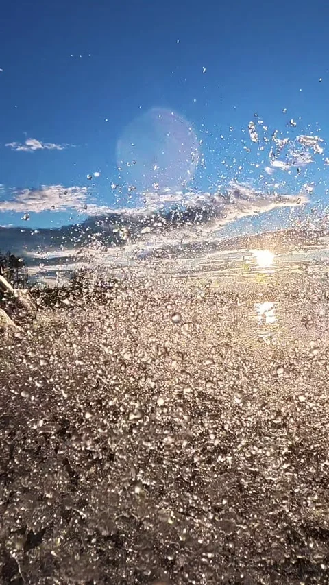 Sunset Glittering Reflection on Sparkling Water Surface Stock Footage 341421666