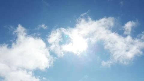 Sunset Glow Over Blue Sky and Soft White Clouds Stock Footage 292243301