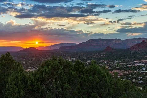 Sunset Glow Over Sedona's Red Rocks Stock Photos