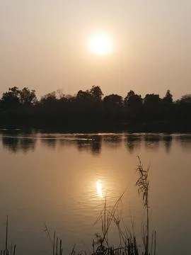 Sunset Glow Sutlej River Stock Photos