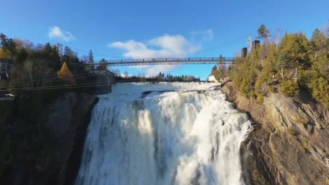 Sunset glow on waterfall Stock Footage 320651308