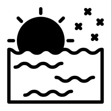 Sunset glyph icon vector illustration isolated on white background Stock Illustration