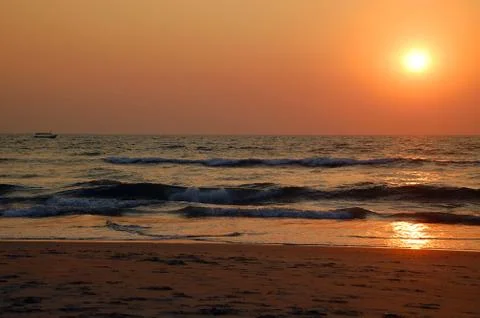 Sunset in goa in india Stock Photos