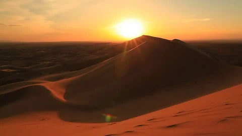 Sunset in the Gobi Desert. Mongolia Stock Footage 78498480