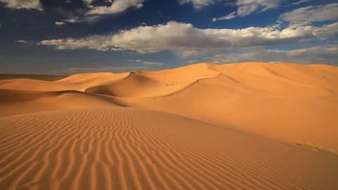 Sunset in the Gobi Desert. Mongolia Stock Footage