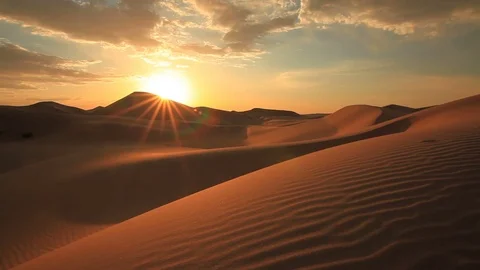 Sunset in the Gobi Desert. Mongolia Stock Footage 78499694