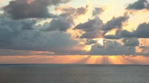 Sunset with "god rays" Stock Footage 8946075