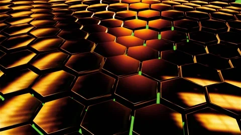Sunset Gold 3d Hexagon Ripple Animated Background Stock Footage 131669558