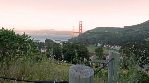 Sunset Golden Gate bridge Stock Footage 94713795