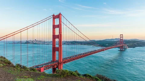 Sunset at Golden Gate Bridge, San Francisco 動画素材 63216441