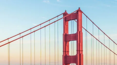 Sunset at Golden Gate Bridge, San Francisco Stock Footage 63216831