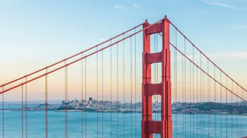 Sunset at Golden Gate Bridge, San Francisco Stock Footage 63216967