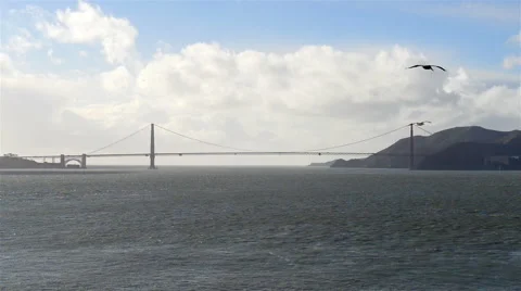 Sunset at Golden Gate Bridge, San Francisco Stock Footage 64200477