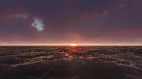 Sunset Golden Hour Ocean Waves Relaxation Stock Footage 307912265