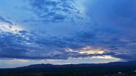 Sunset Golden Light Fading In Blue Hour Stock Footage 344277539