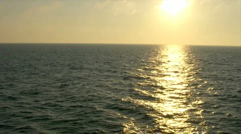 Sunset golden ocean 10 Stock Footage