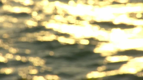 Sunset golden ocean slow-motion nofocus Stock-Footage 2204136