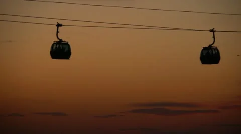 Sunset Gondolas Stock Footage 21781045