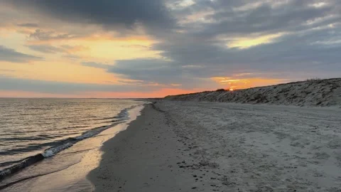 Sunset at Graal-Mritz beach: a serene coastal escape. Stock Footage 311467002